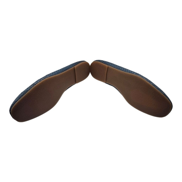 Gioseppo Women's Size 8 Woven Leather Flats Navy Tan - Picture 3 of 5